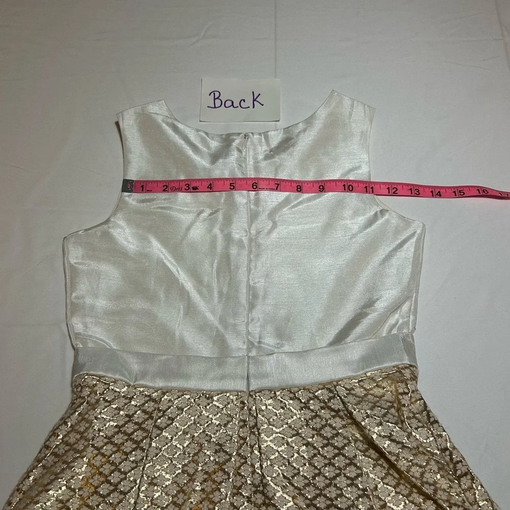 Gymboree Girls Size 12 Cream with Gold Brocade Sleeveless Formal Dress NWOT